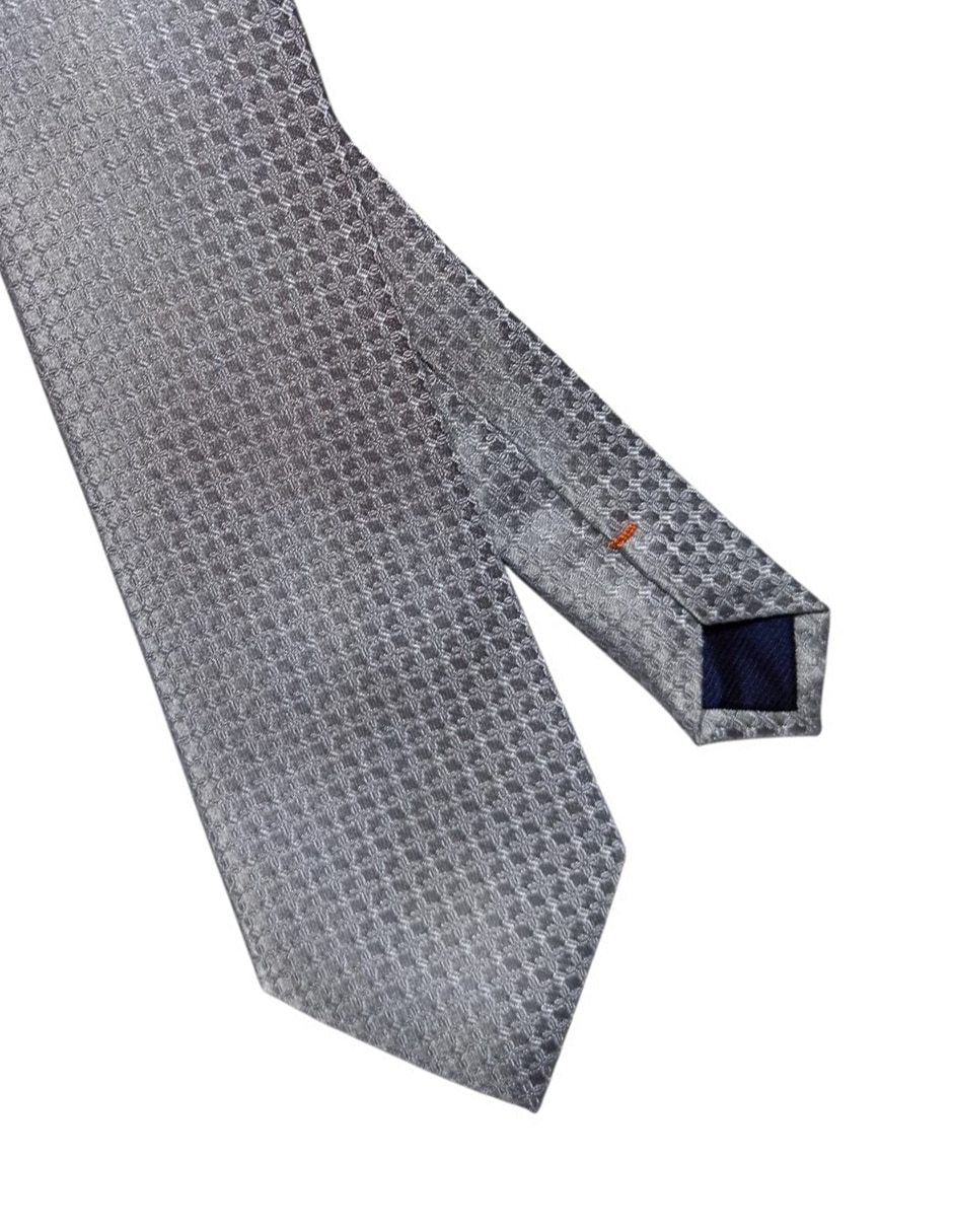 CORBATA JBE FLORAL REGULAR S, PLATEADO