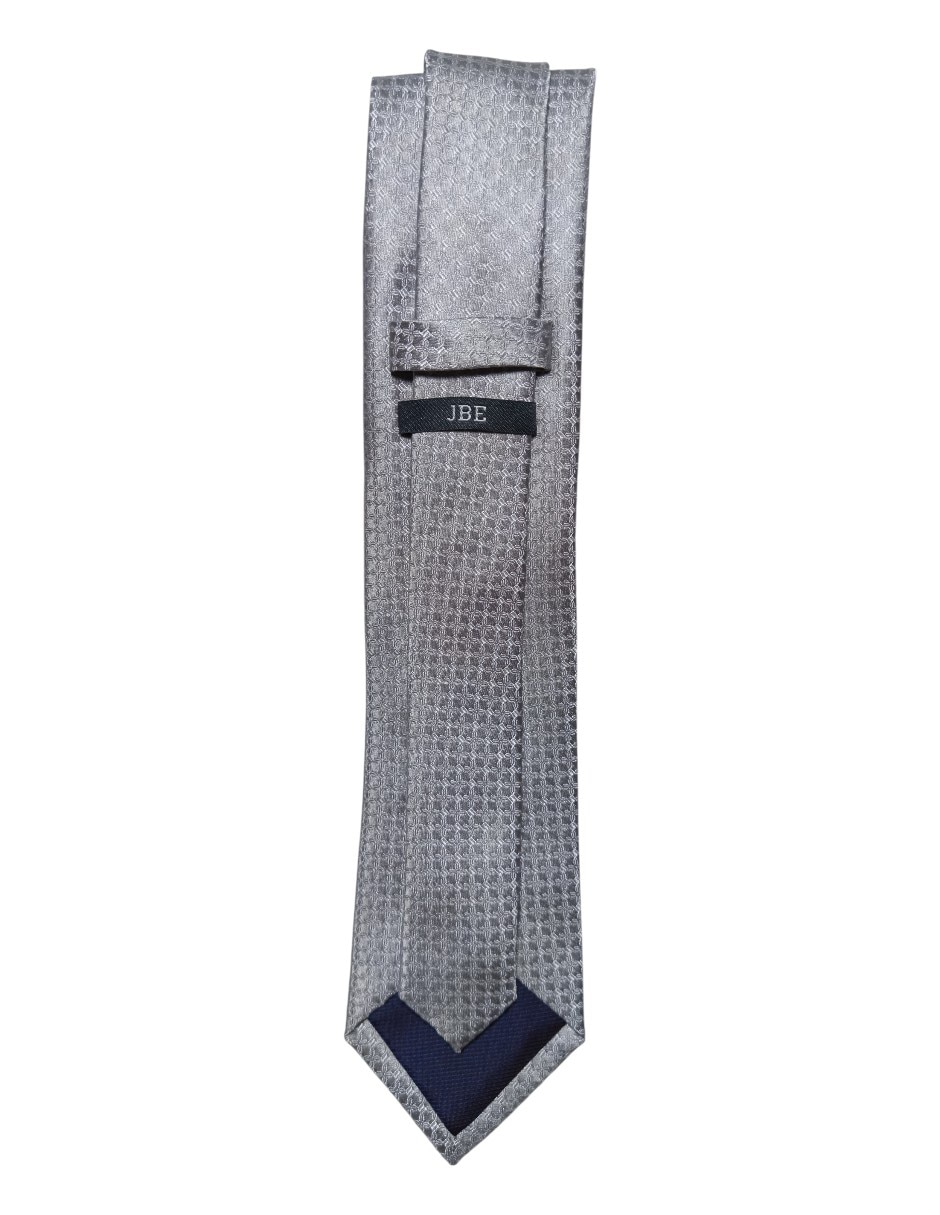 CORBATA JBE FLORAL REGULAR S, PLATEADO
