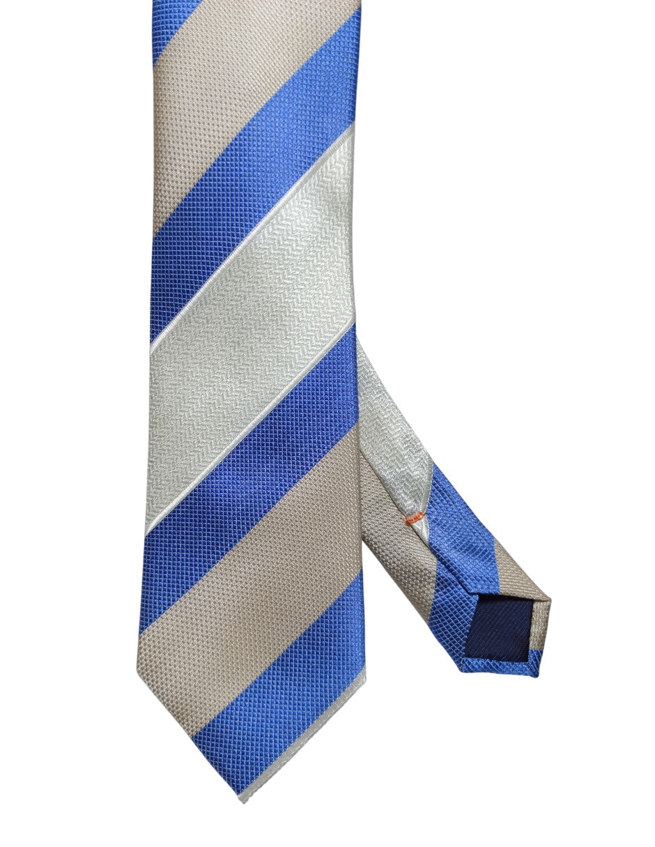 Corbata regular de seda estampado a rayas para hombre
