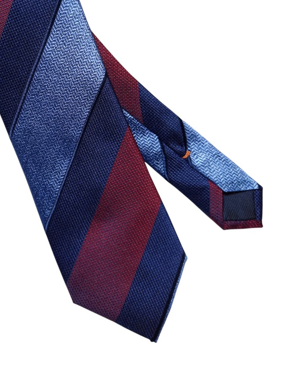 Corbata regular de seda estampado a rayas para hombre 2