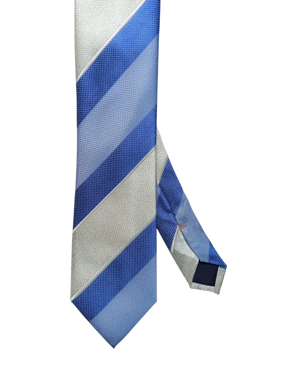 Corbata regular de seda estampado a rayas para hombre