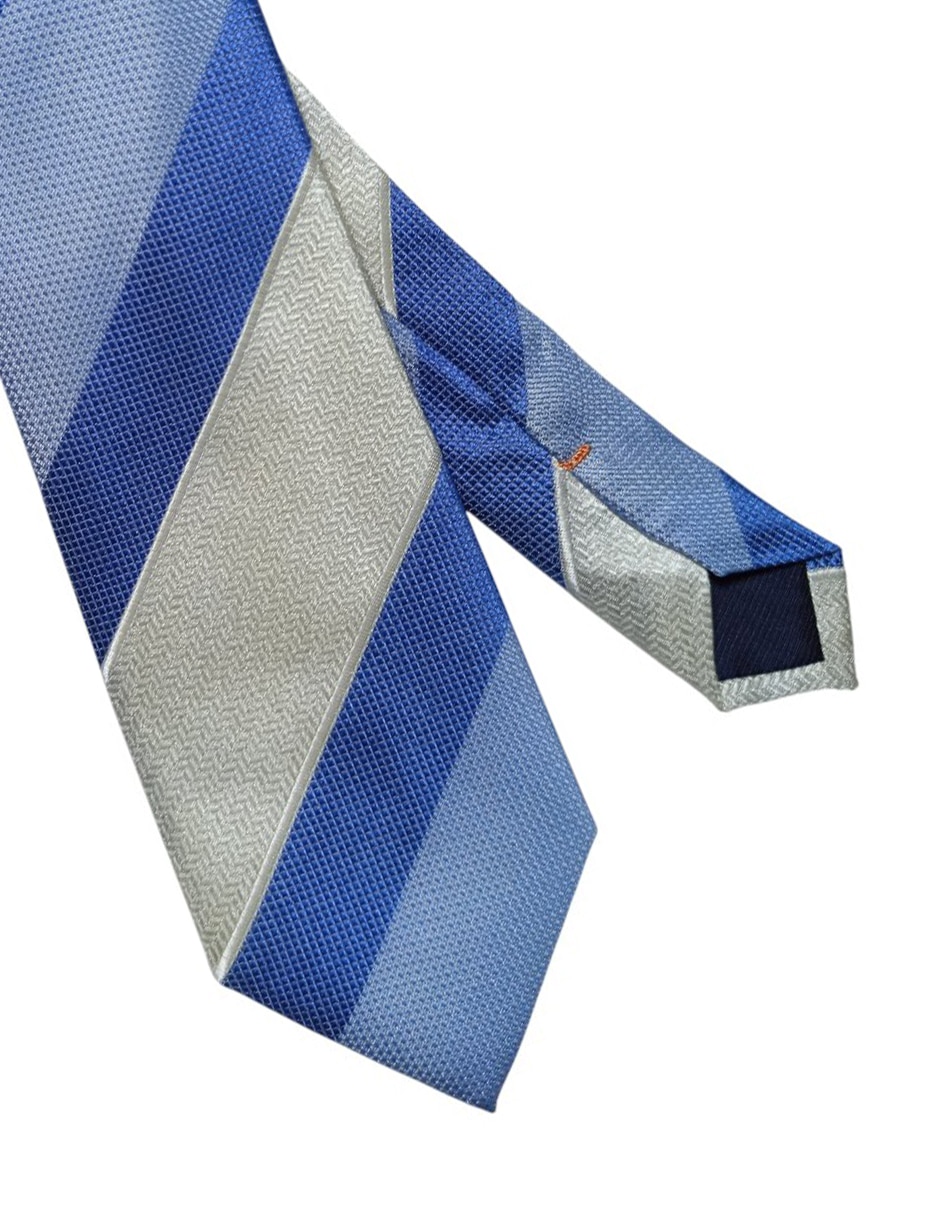 Corbata regular de seda estampado a rayas para hombre 2