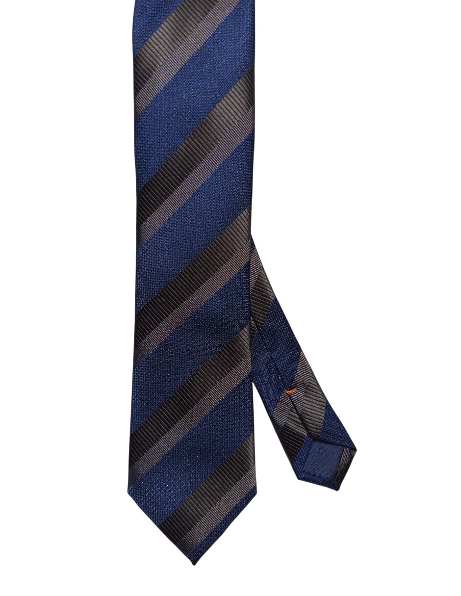 Corbata regular de seda estampado a rayas para hombre
