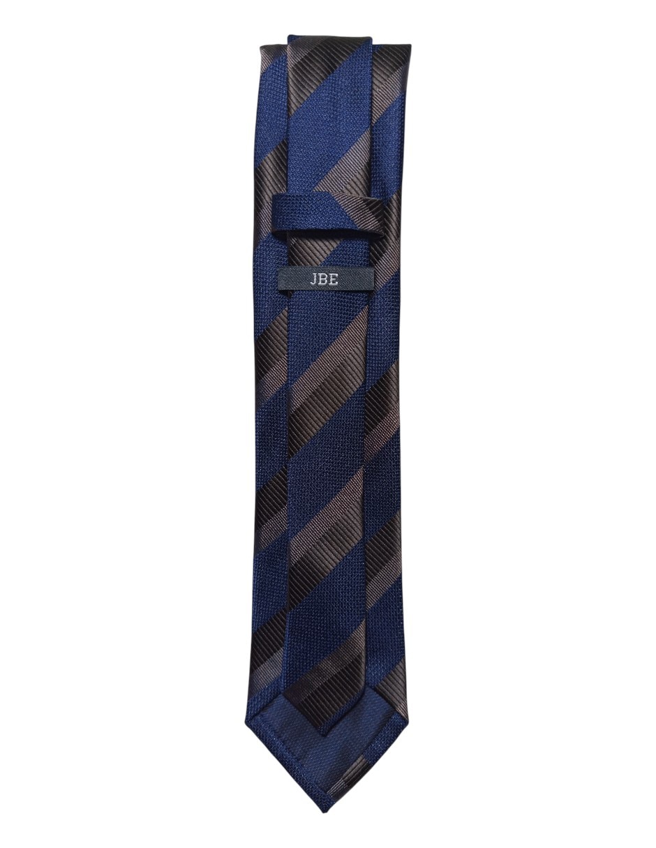 Corbata regular de seda estampado a rayas para hombre 3