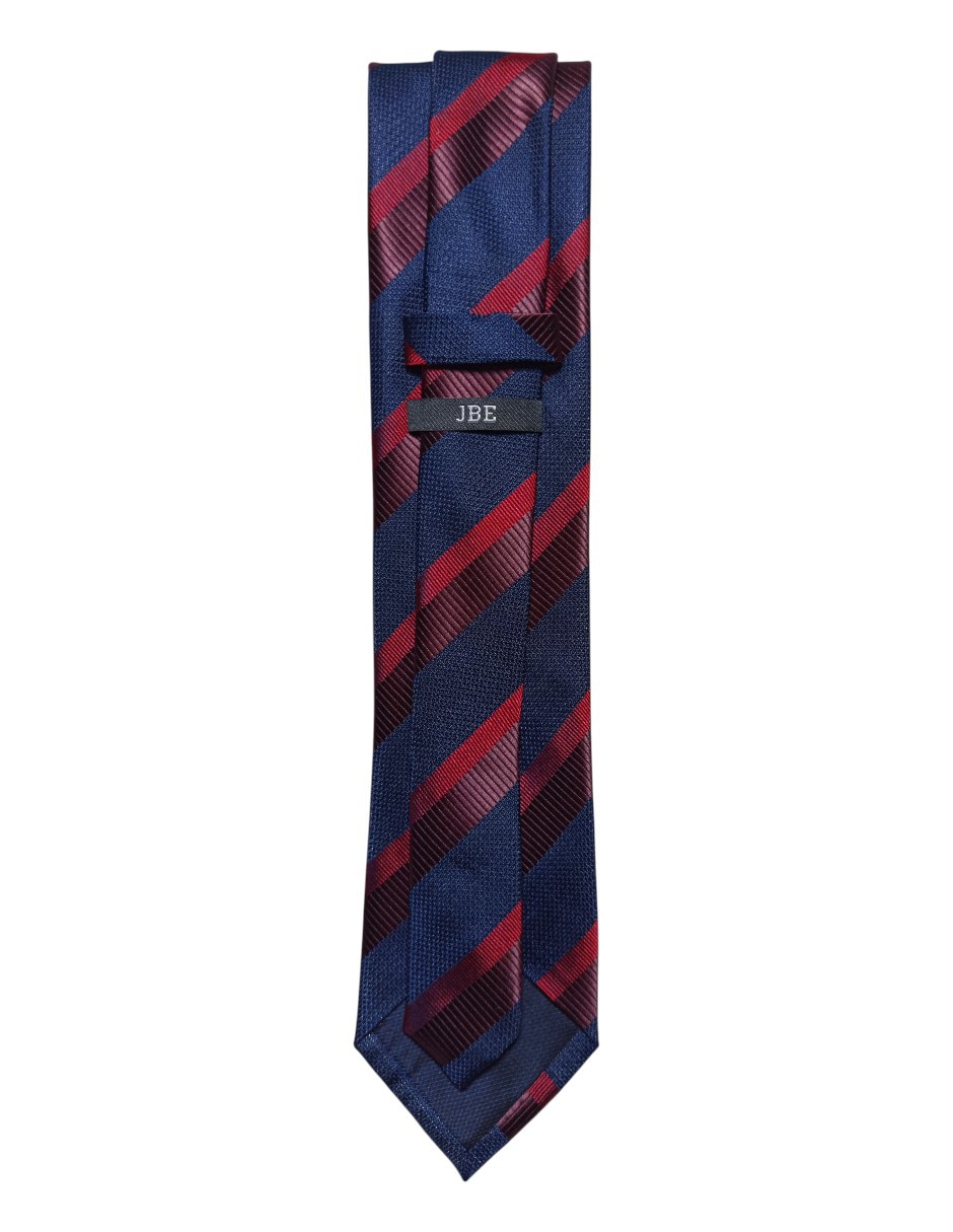 CORBATA JBE A RAYAS REGULAR SEDA, ROJO