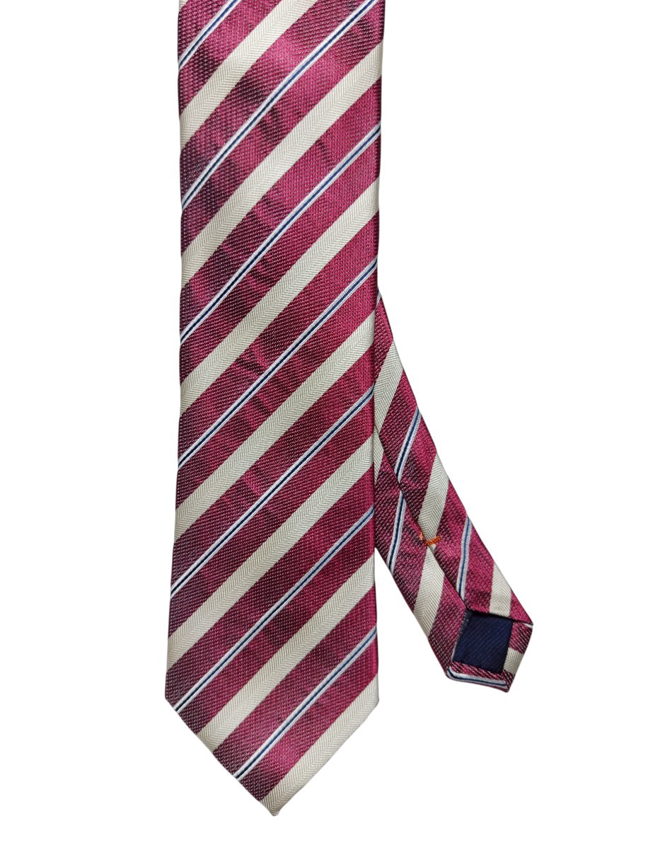 CORBATA JBE A RAYAS REGULAR SEDA, ROJO