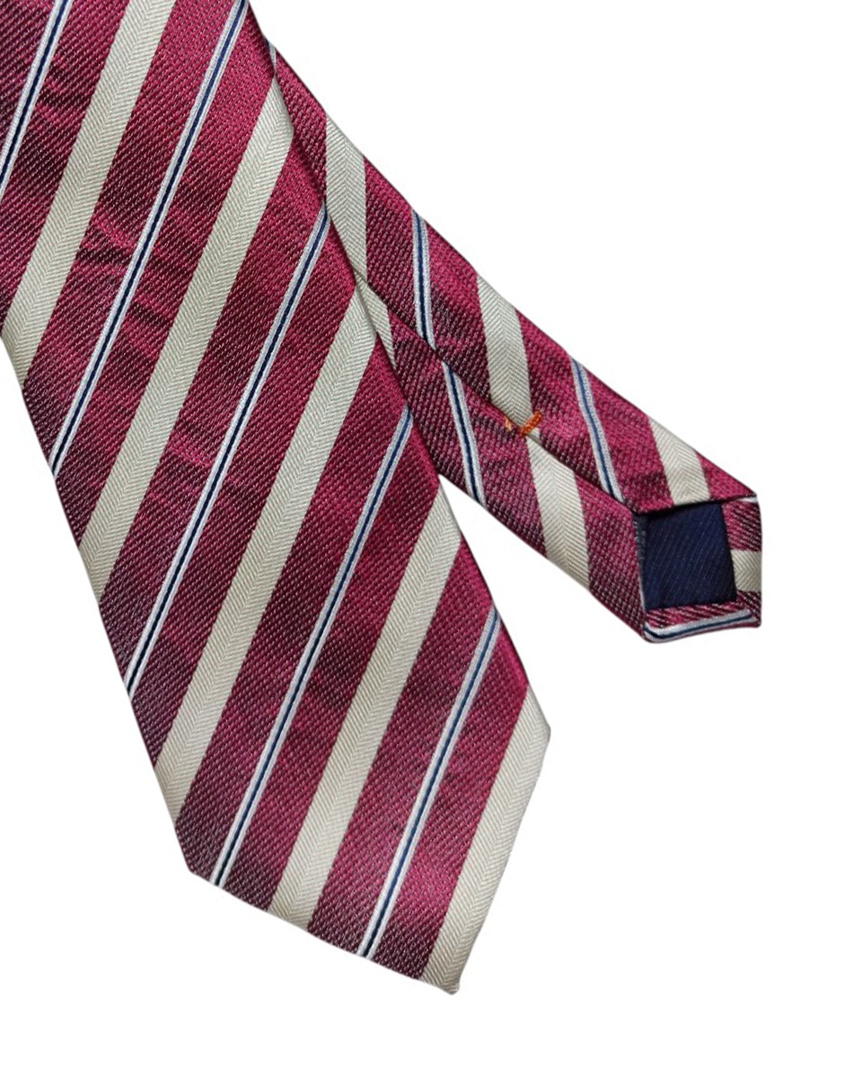 CORBATA JBE A RAYAS REGULAR SEDA, ROJO