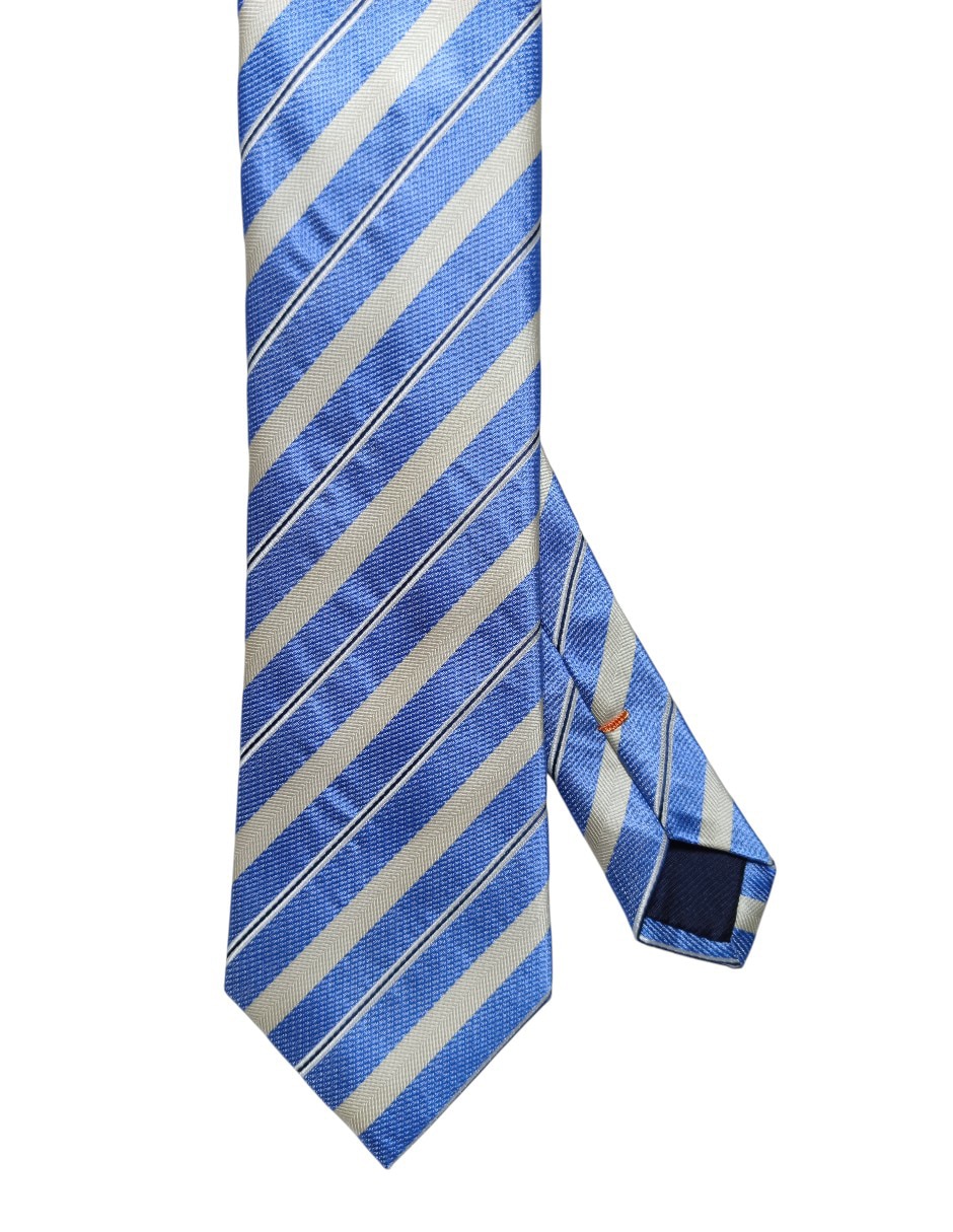 Corbata regular de seda estampado a rayas para hombre
