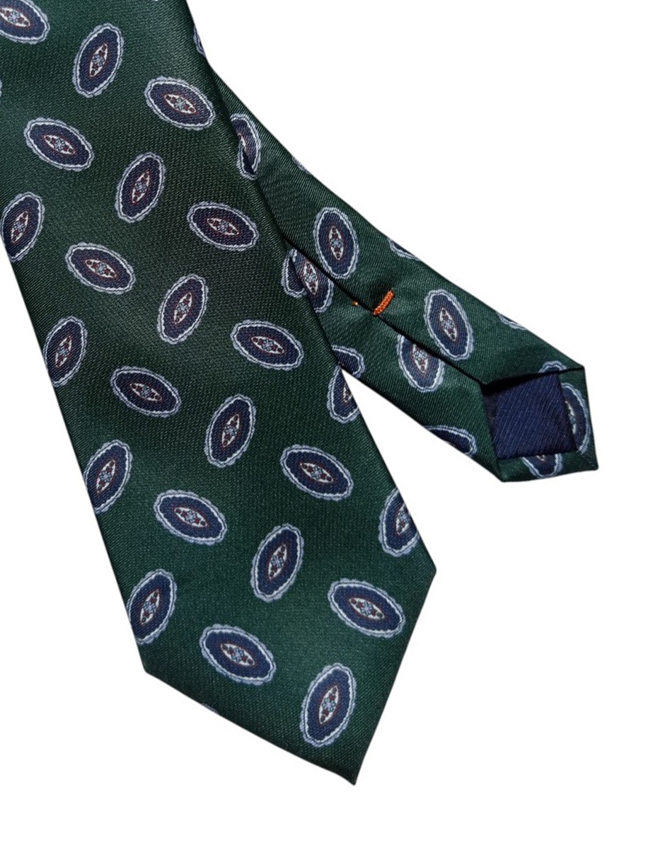 Corbata regular de seda estampado floral para hombre 2