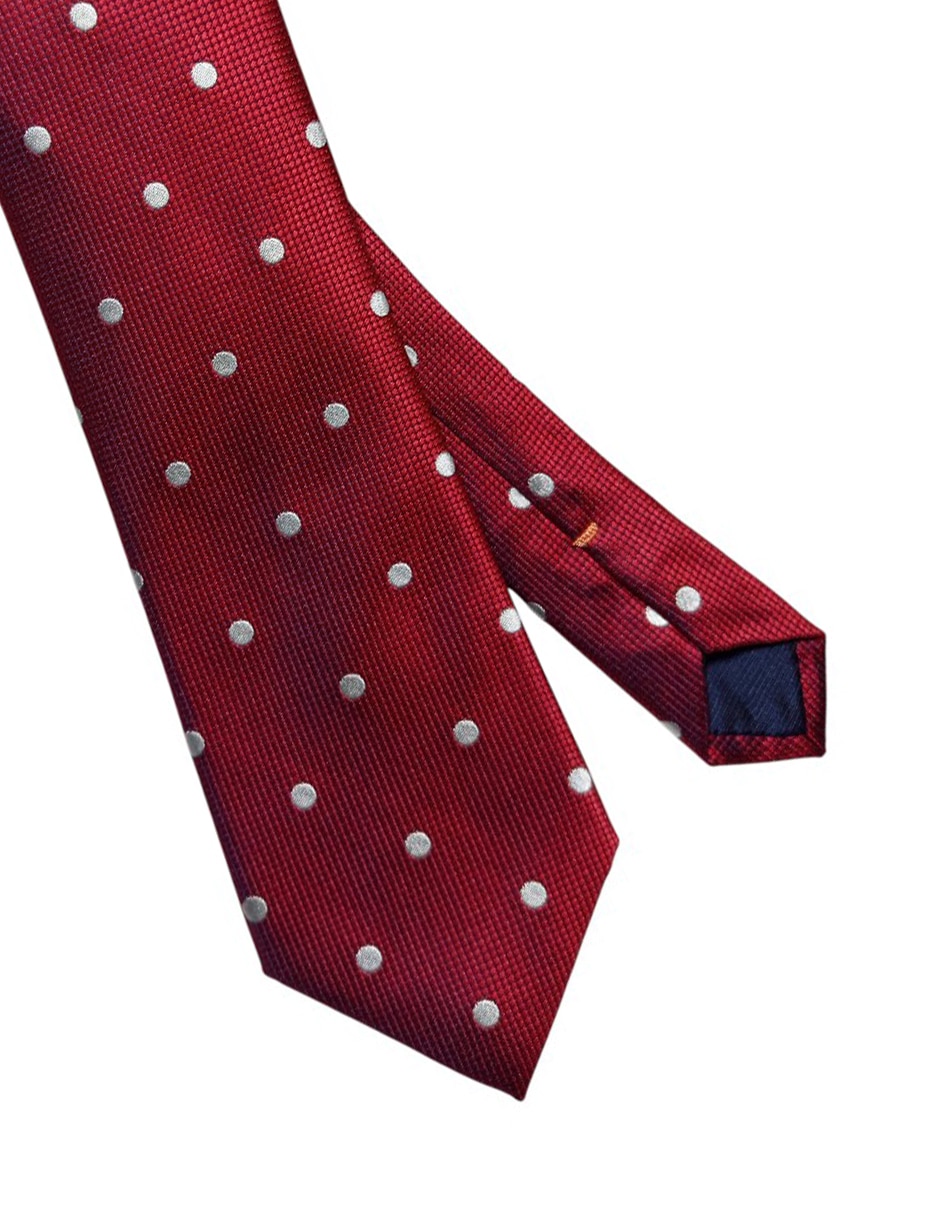 CORBATA JBE LUNARES REGULAR SEDA, ROJO