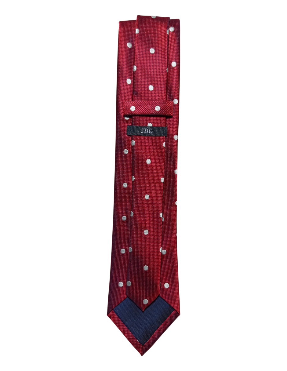 CORBATA JBE LUNARES REGULAR SEDA, ROJO