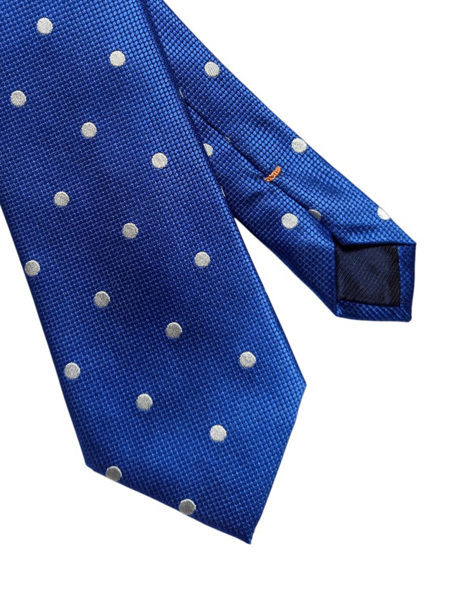 Corbata regular de seda estampado lunares para hombre 2