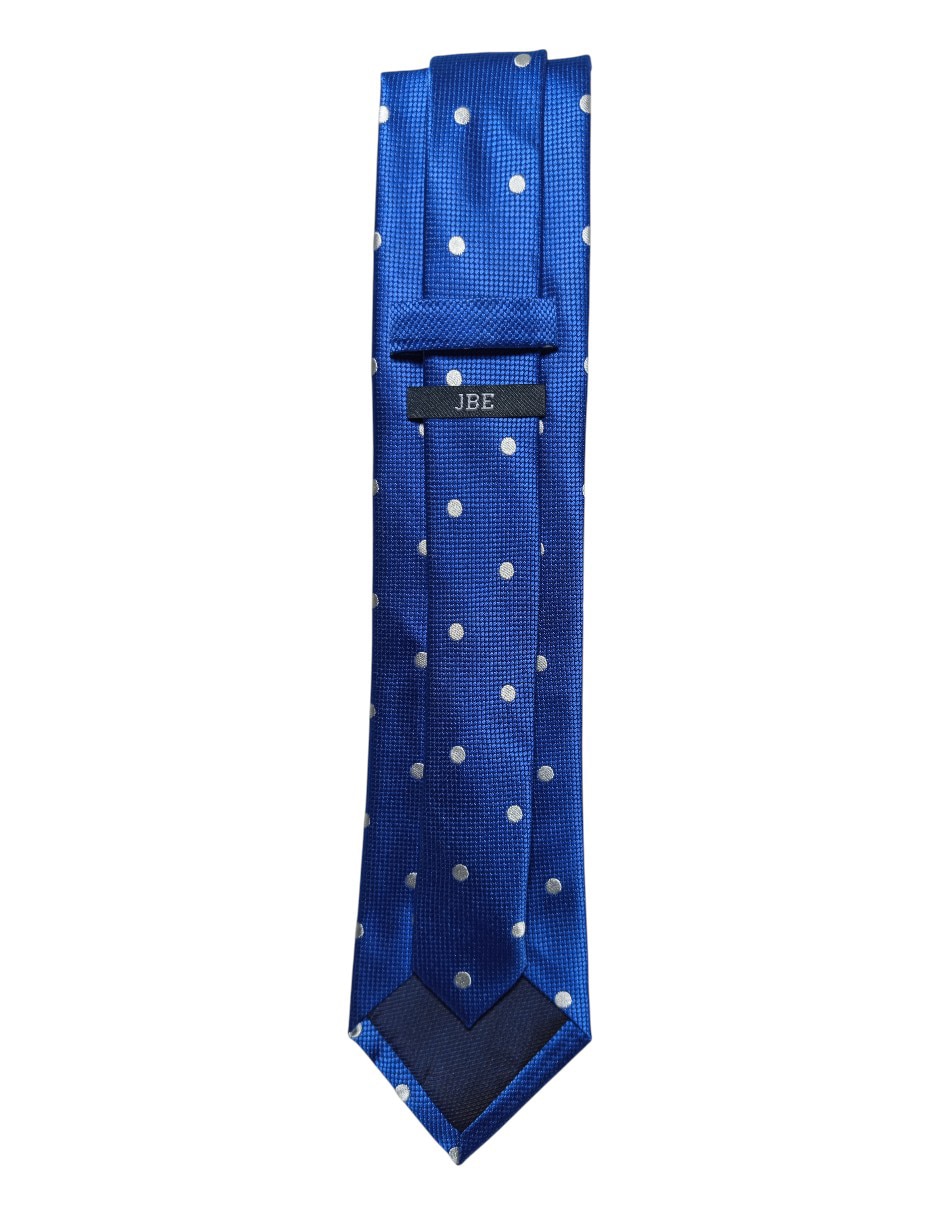 Corbata regular de seda estampado lunares para hombre 3