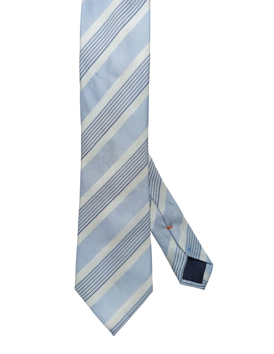 Corbata regular de seda estampado a rayas para hombre