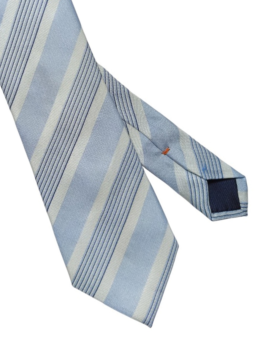 Corbata regular de seda estampado a rayas para hombre 2
