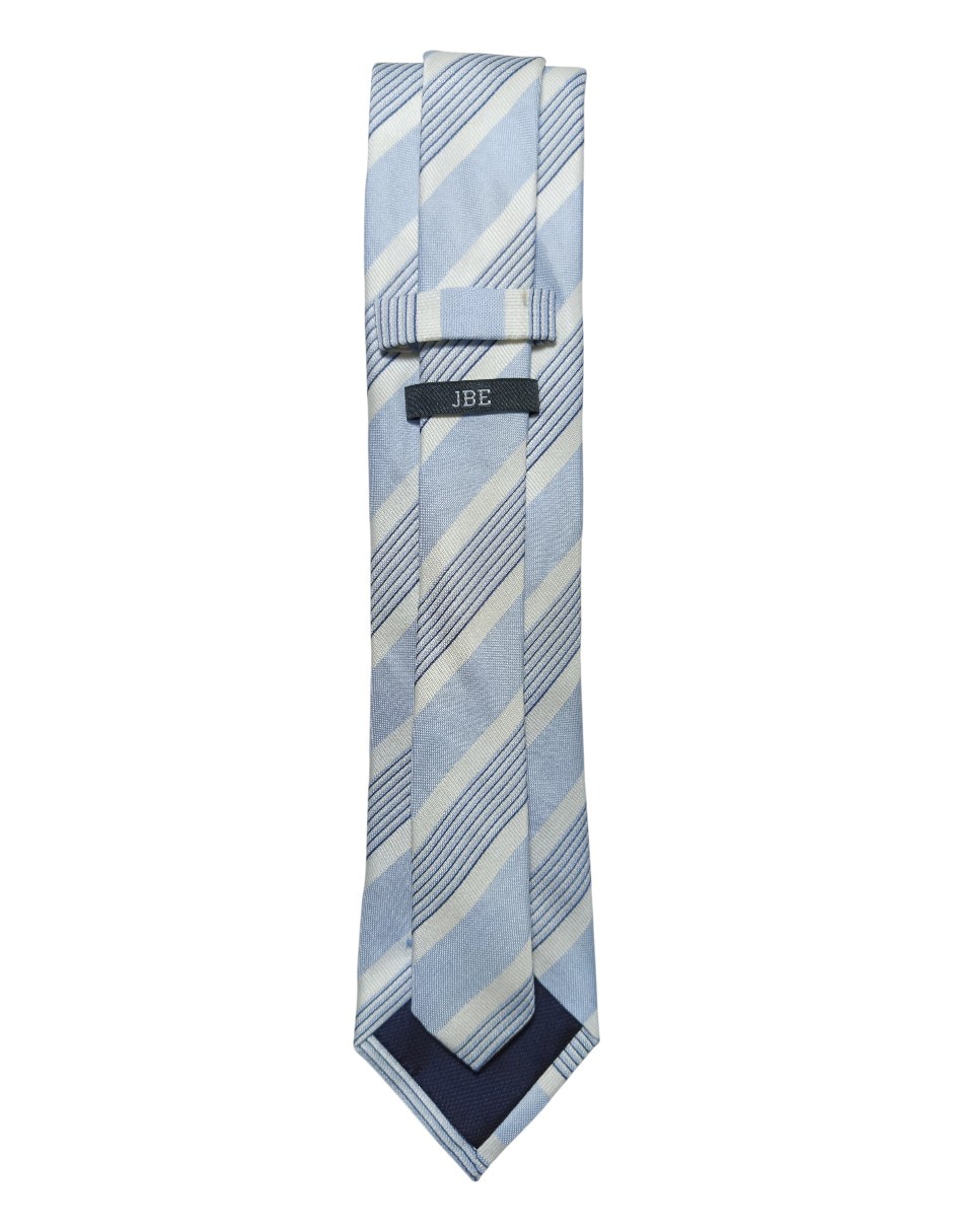 Corbata regular de seda estampado a rayas para hombre 3