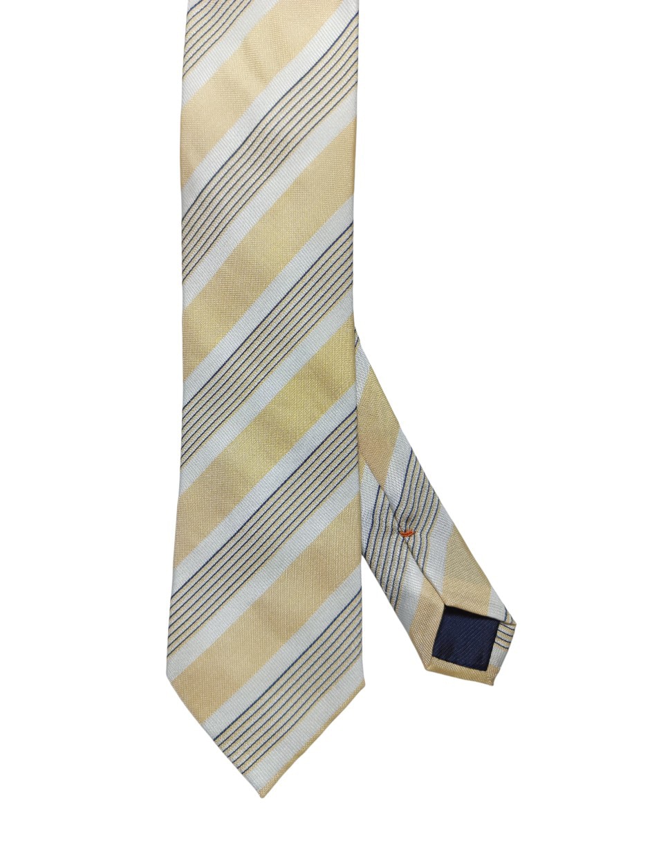Corbata regular de seda estampado a rayas para hombre