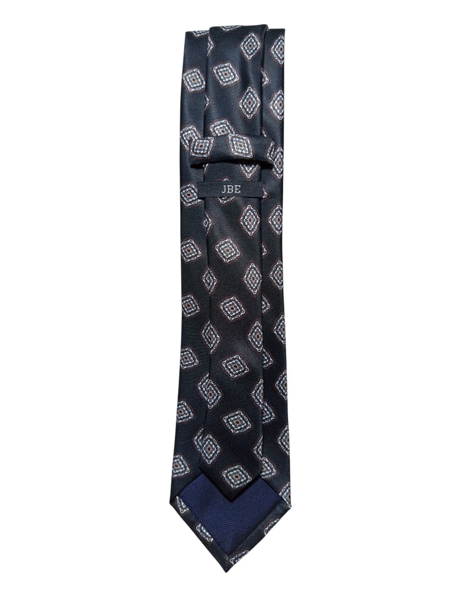 CORBATA JBE FLORAL REGULAR SEDA, NEGRO