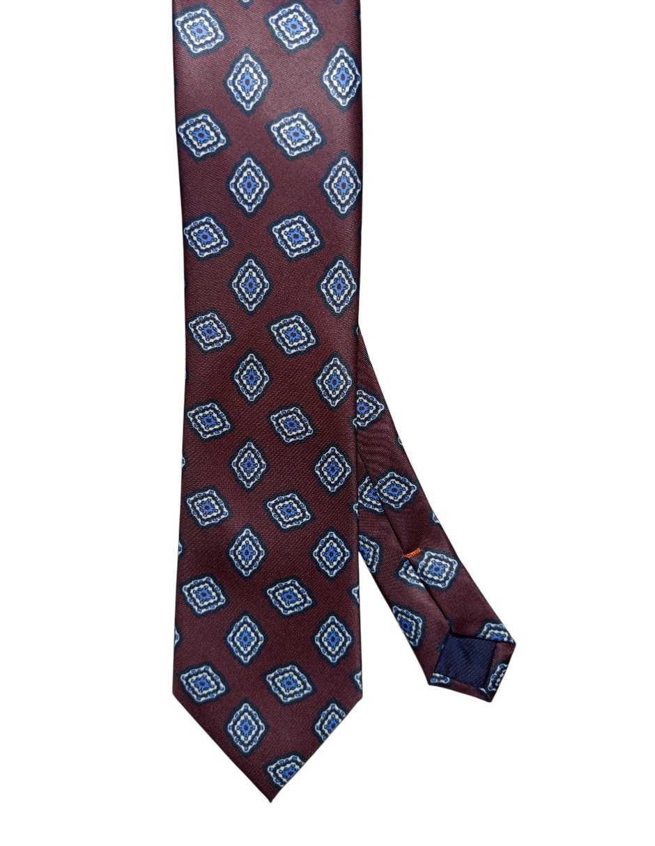 Corbata regular de seda estampado floral para hombre 1
