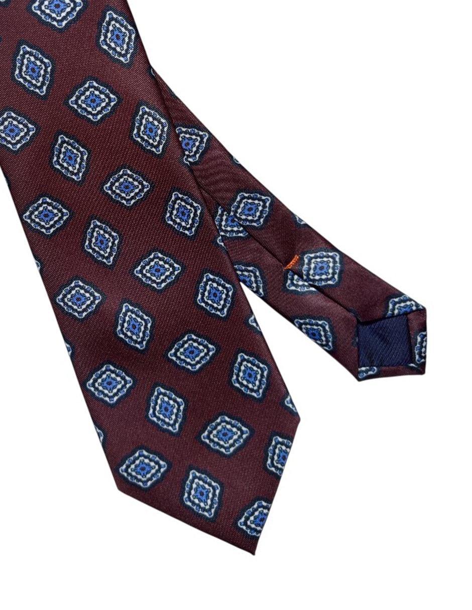 Corbata regular de seda estampado floral para hombre 2