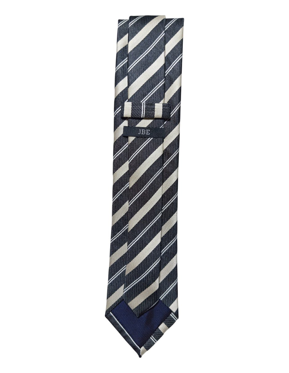 Corbata regular de seda estampado a rayas para hombre 3