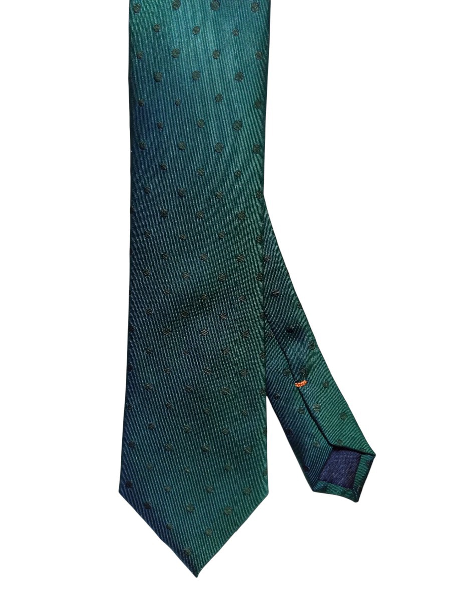 Corbata regular de seda estampado lunares para hombre