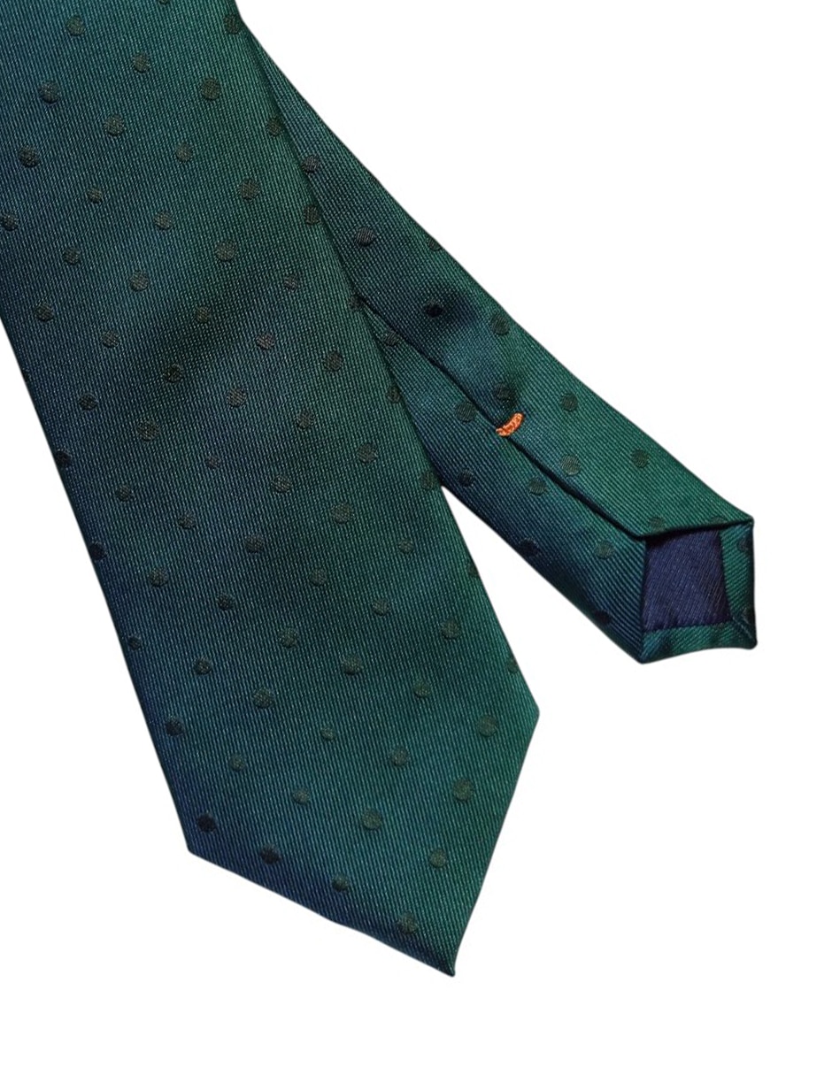 Corbata regular de seda estampado lunares para hombre 2