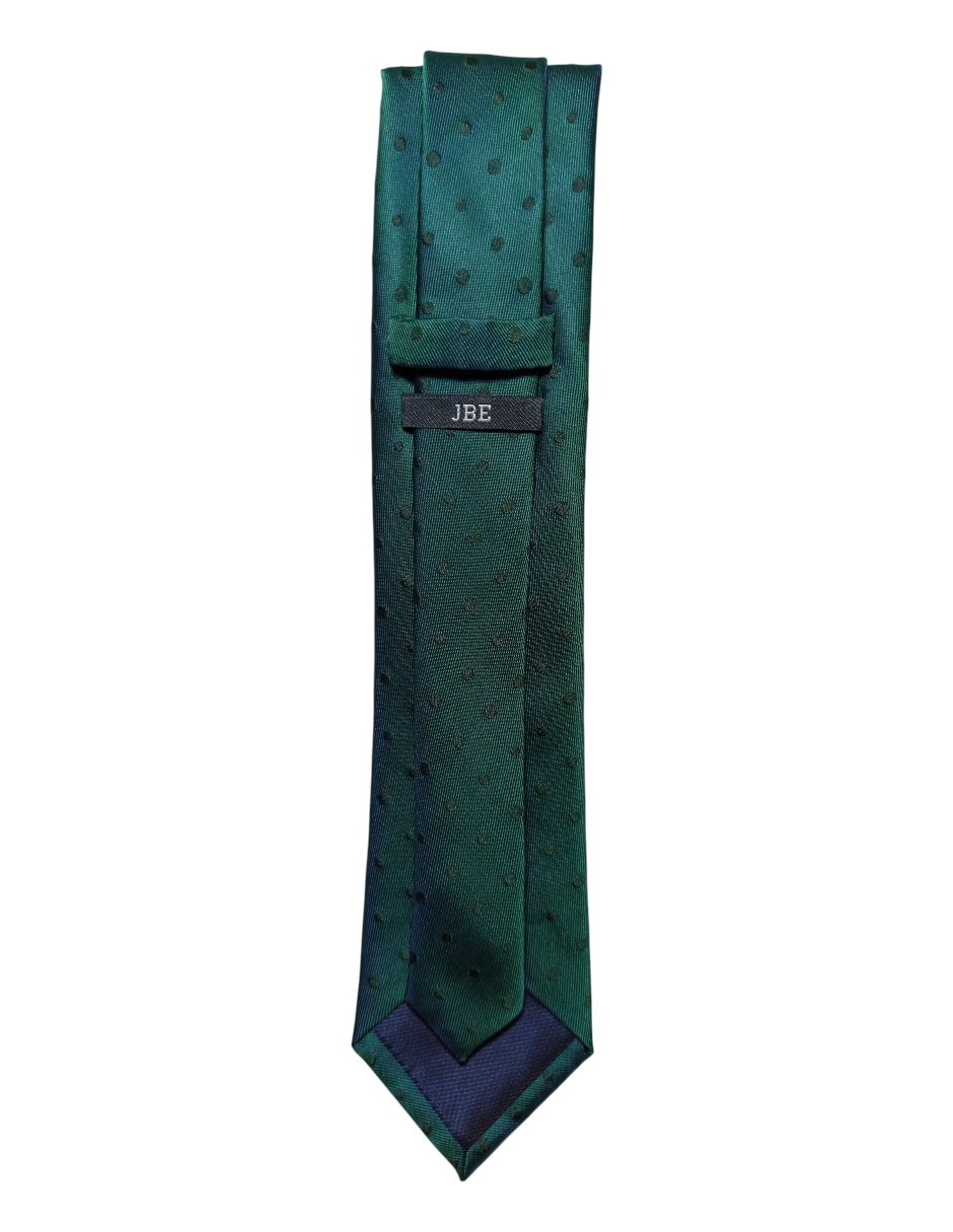 Corbata regular de seda estampado lunares para hombre 3