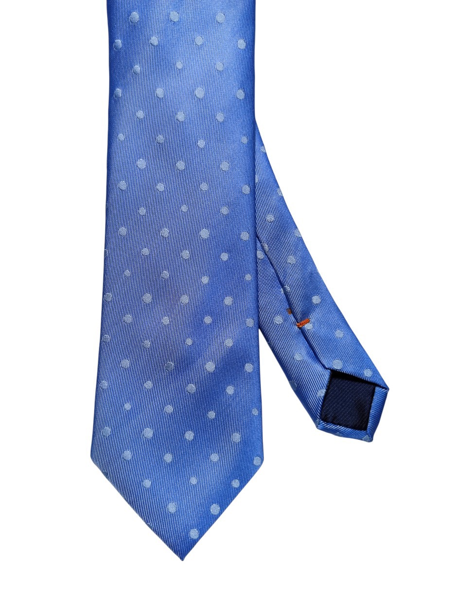 Corbata regular de seda estampado lunares para hombre