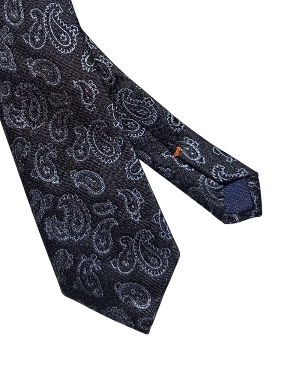 Corbata regular de seda estampado paisley para hombre 2
