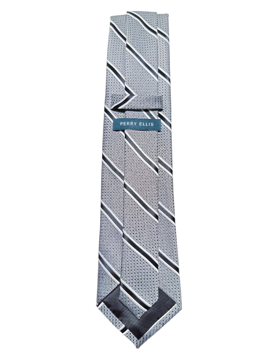 Corbata regular de seda estampado a rayas para hombre 3