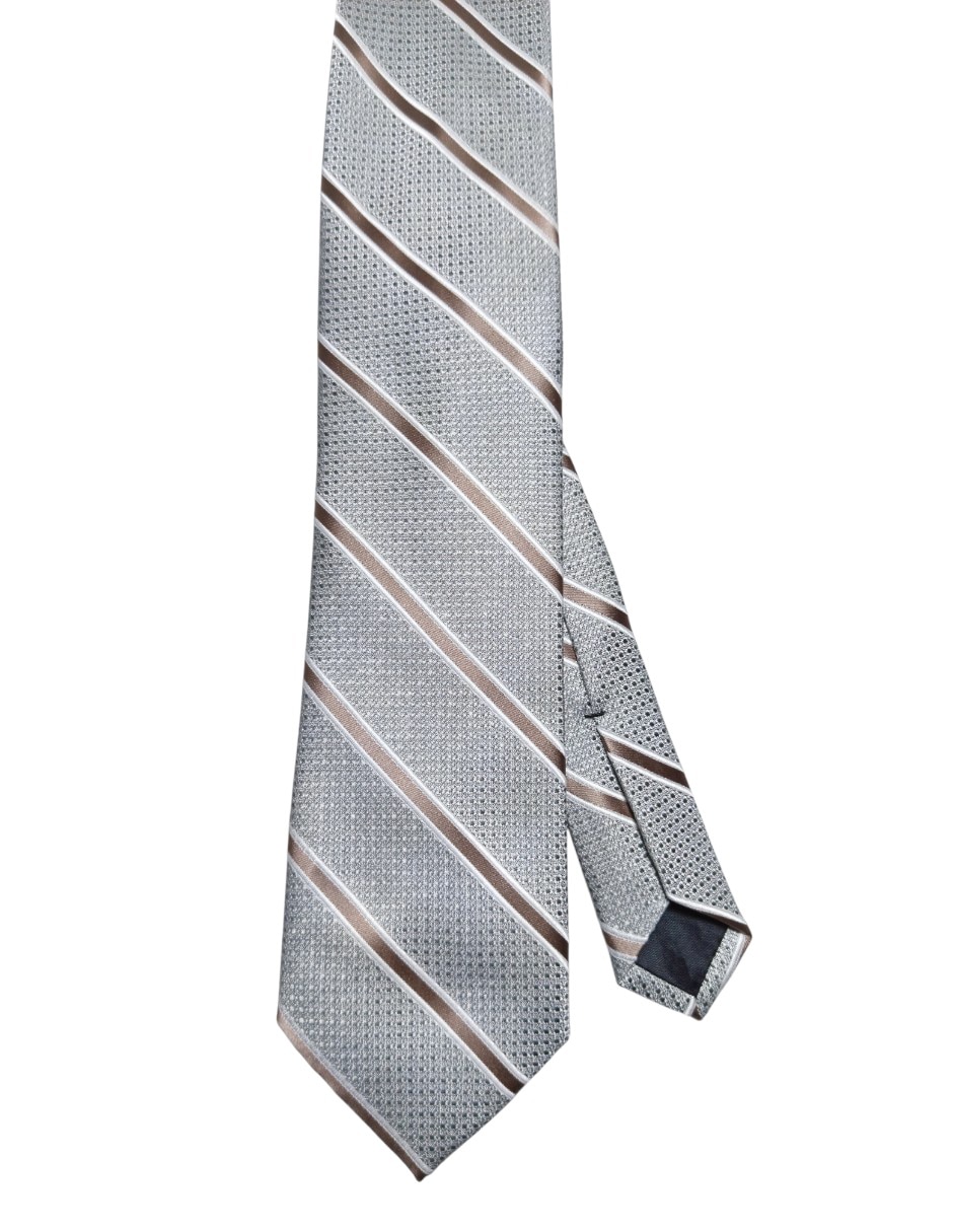 Corbata regular de seda estampado a rayas para hombre Corbata regular de seda estampado a rayas para hombre