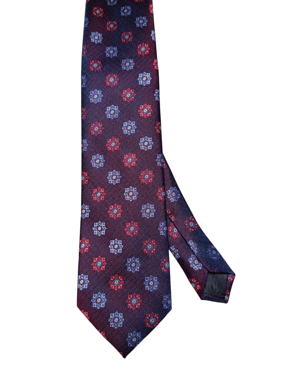 Corbata regular de seda estampado floral para hombre