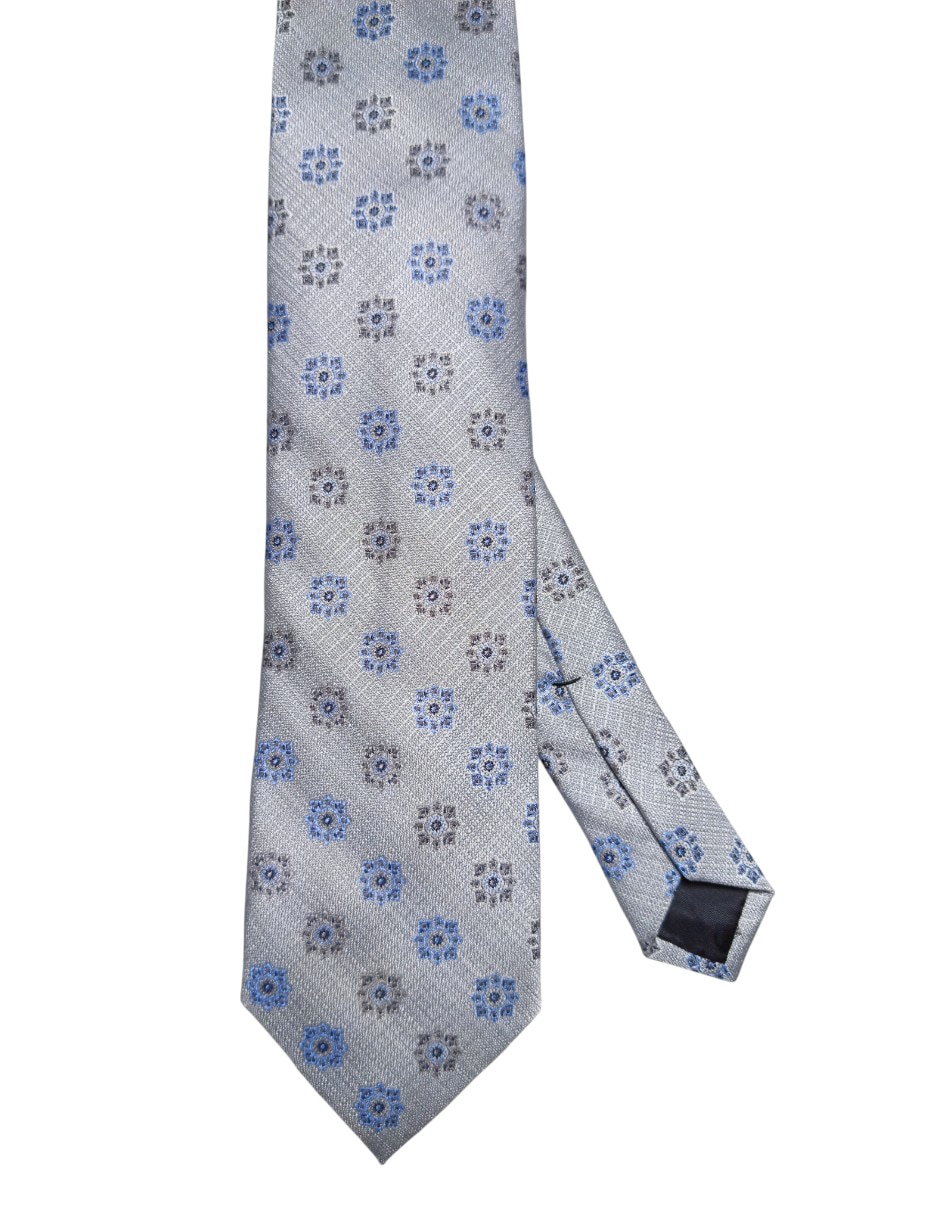 Corbata regular de seda estampado floral para hombre