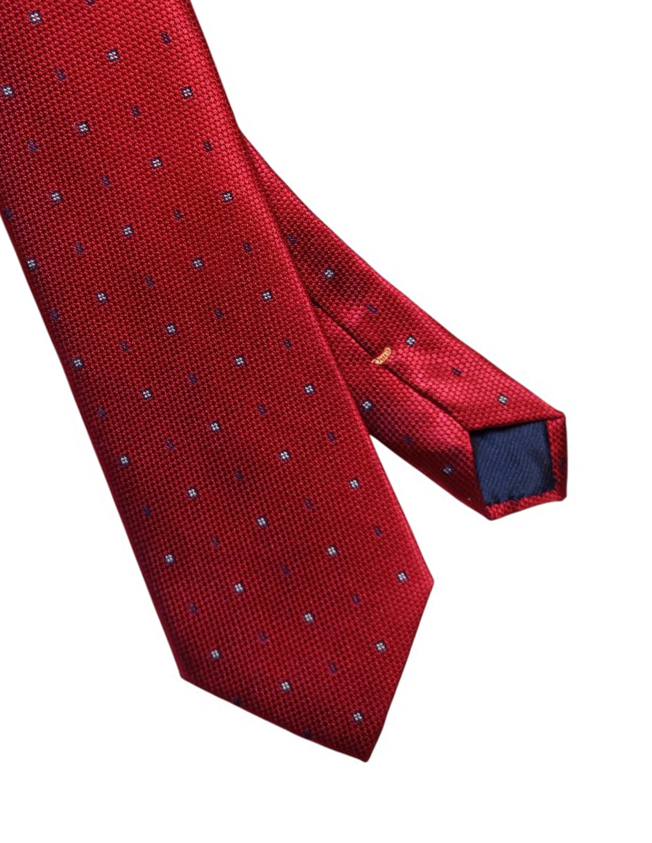 Corbata regular de seda estampado geométrico para hombre 2