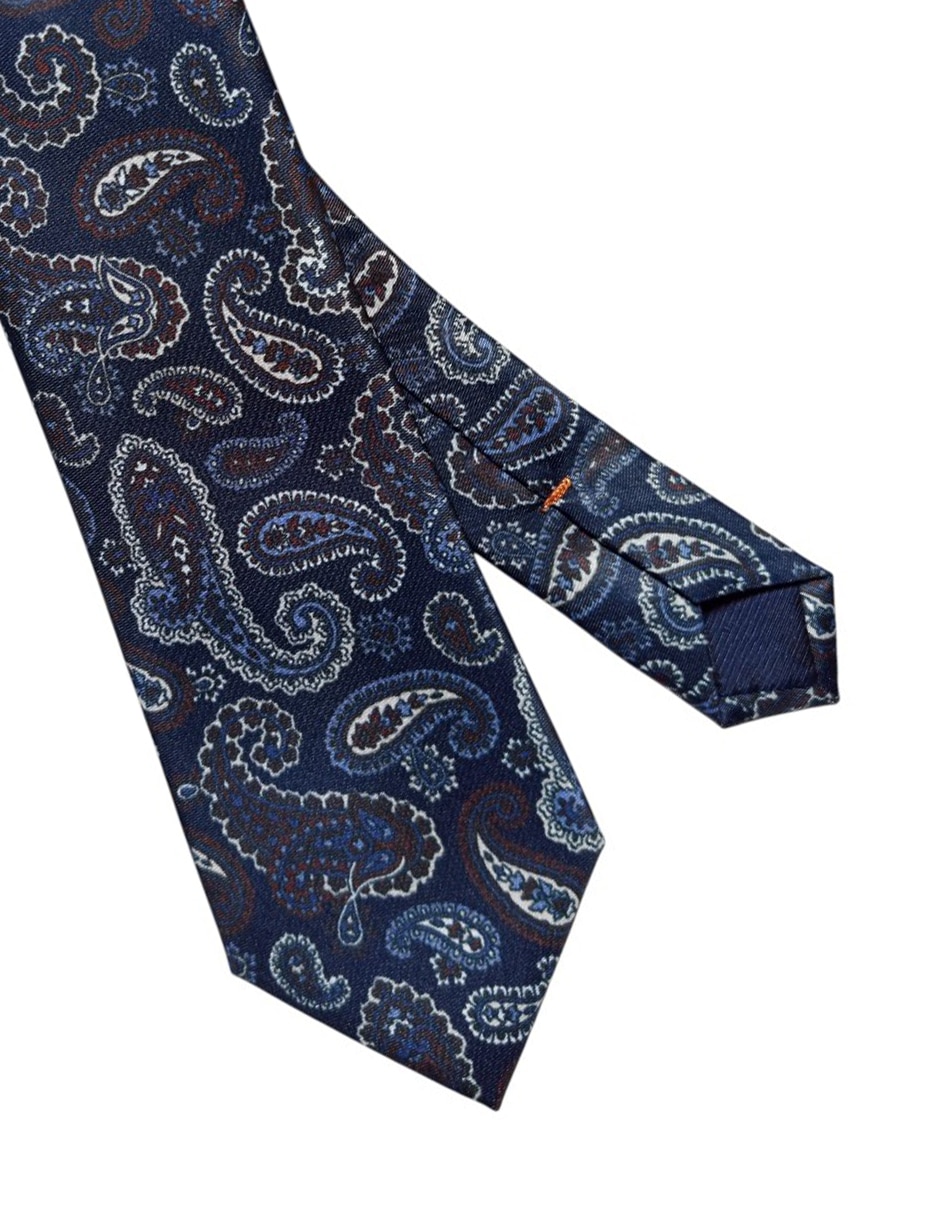 Corbata regular de seda estampado paisley para hombre 2