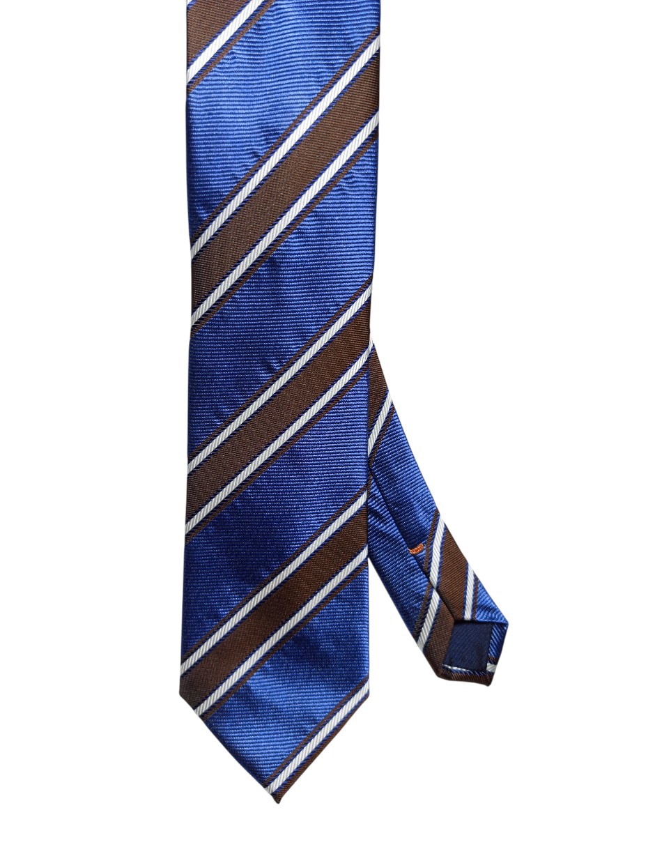 Corbata regular de seda estampado a rayas para hombre