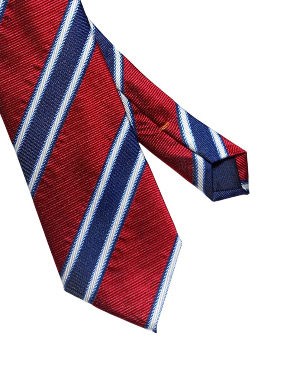 CORBATA JBE A RAYAS REGULAR SEDA, ROJO