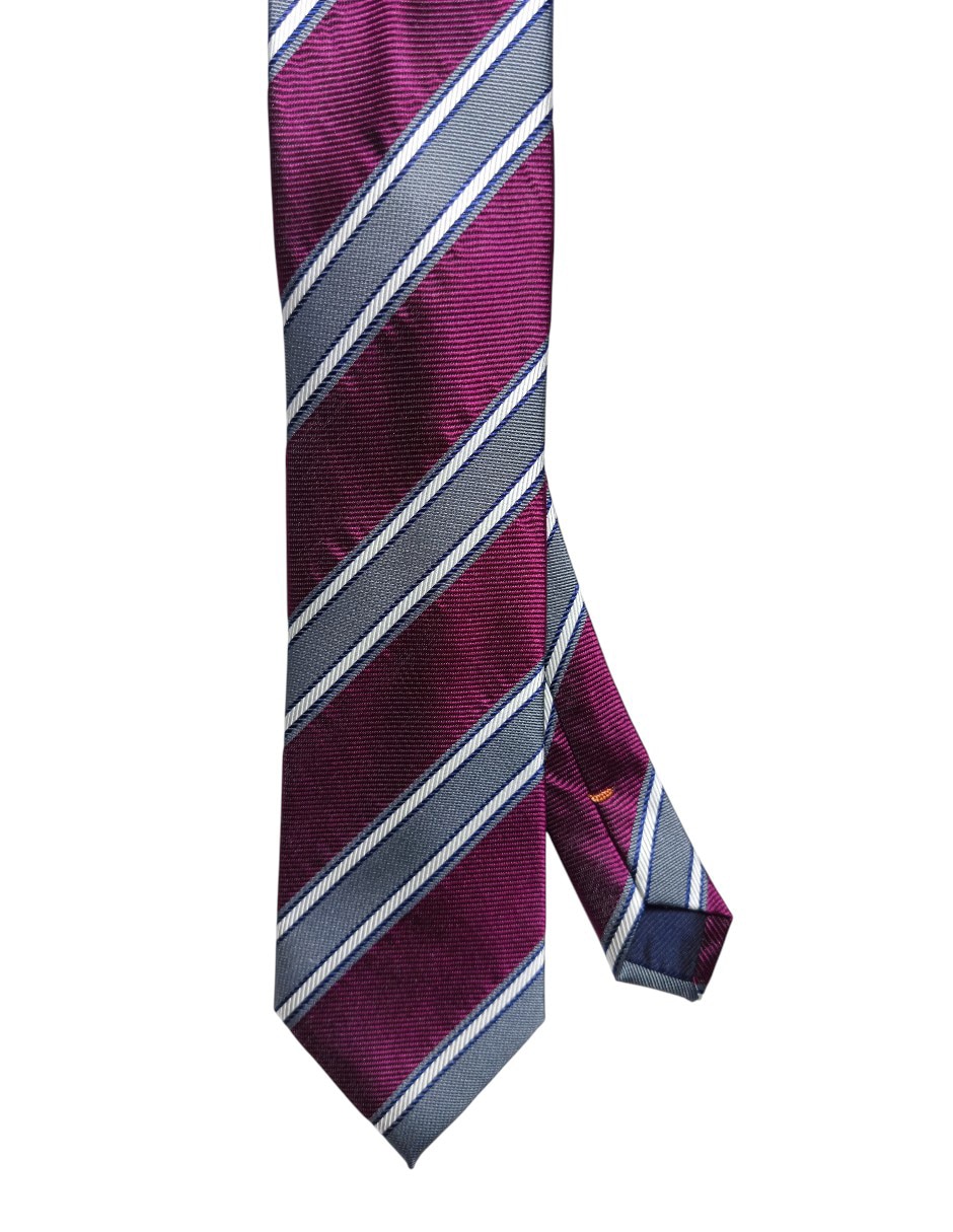 Corbata regular de seda estampado a rayas para hombre