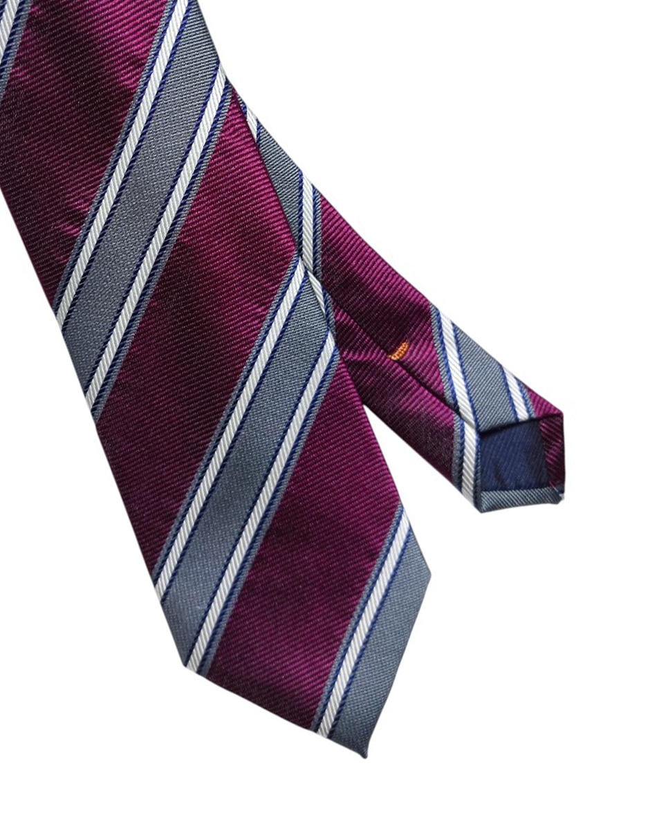 Corbata regular de seda estampado a rayas para hombre 2