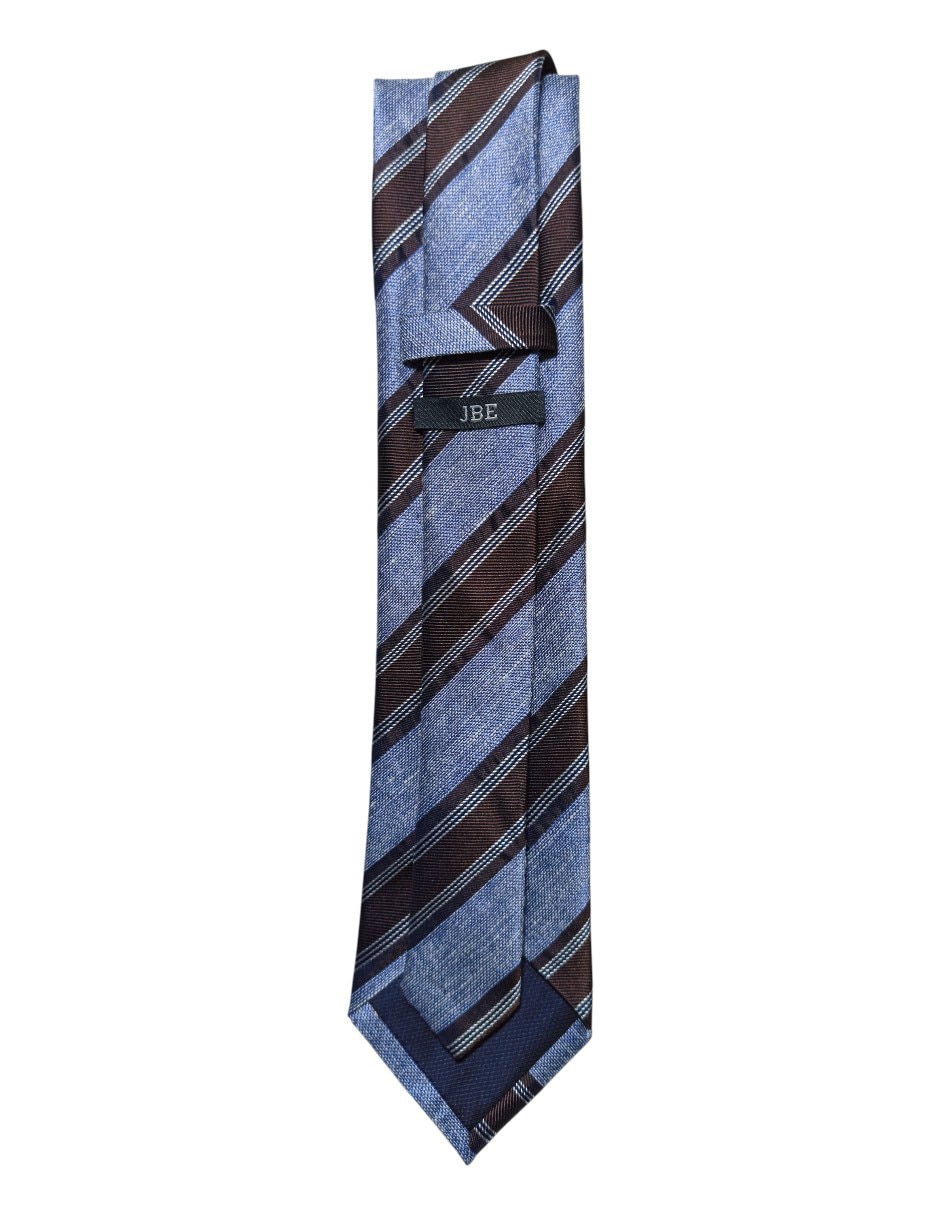 Corbata regular de seda estampado a rayas para hombre 3