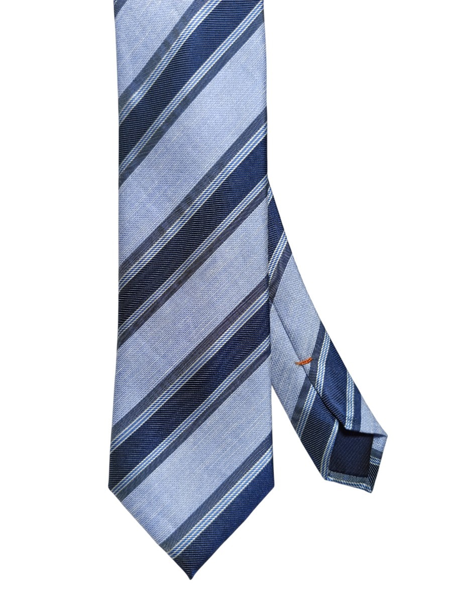 Corbata regular de seda estampado a rayas para hombre