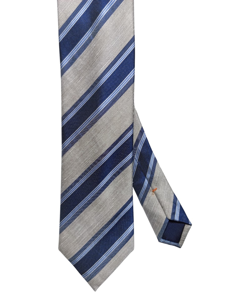 Corbata regular de seda estampado a rayas para hombre