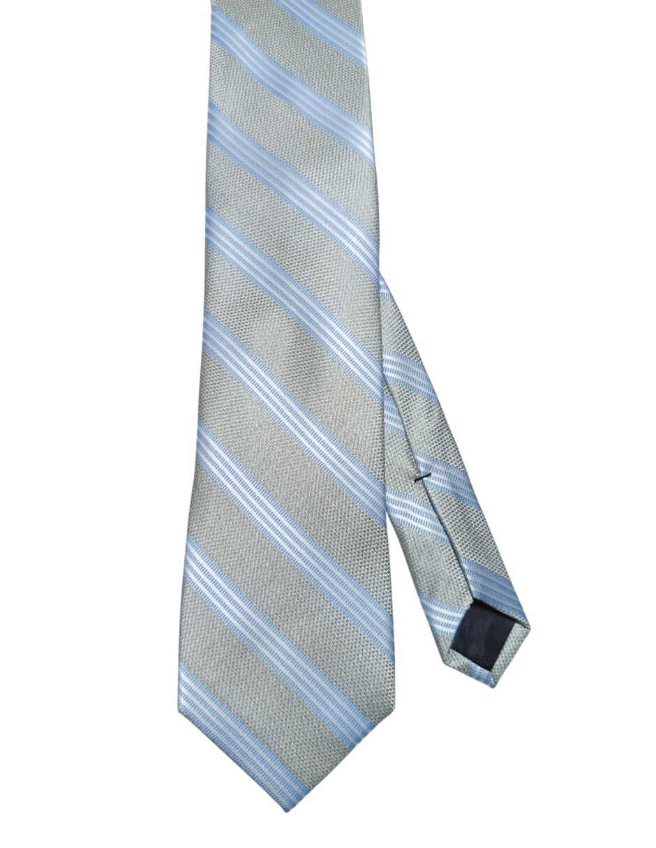 Corbata regular de seda estampado a rayas para hombre