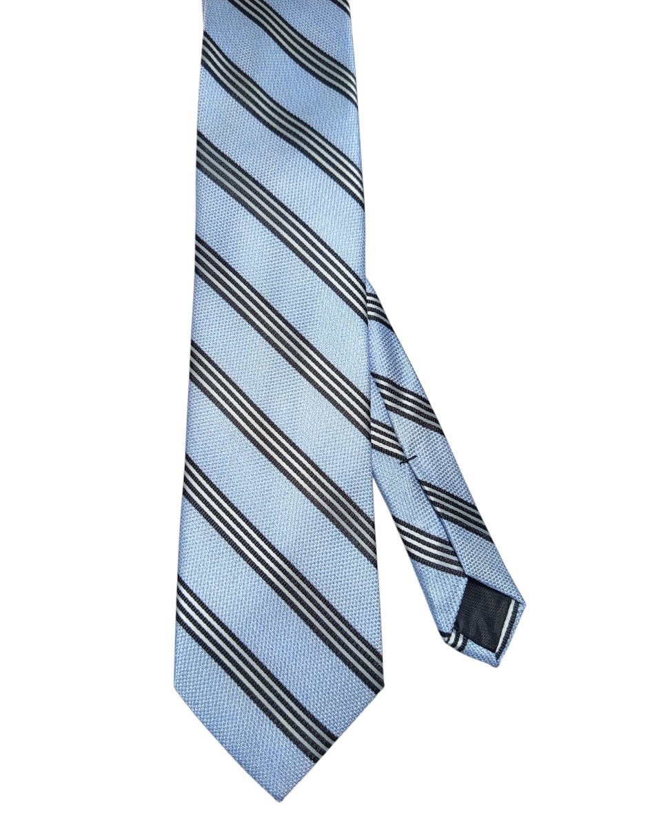 Corbata regular de seda estampado a rayas para hombre Corbata regular de seda estampado a rayas para hombre