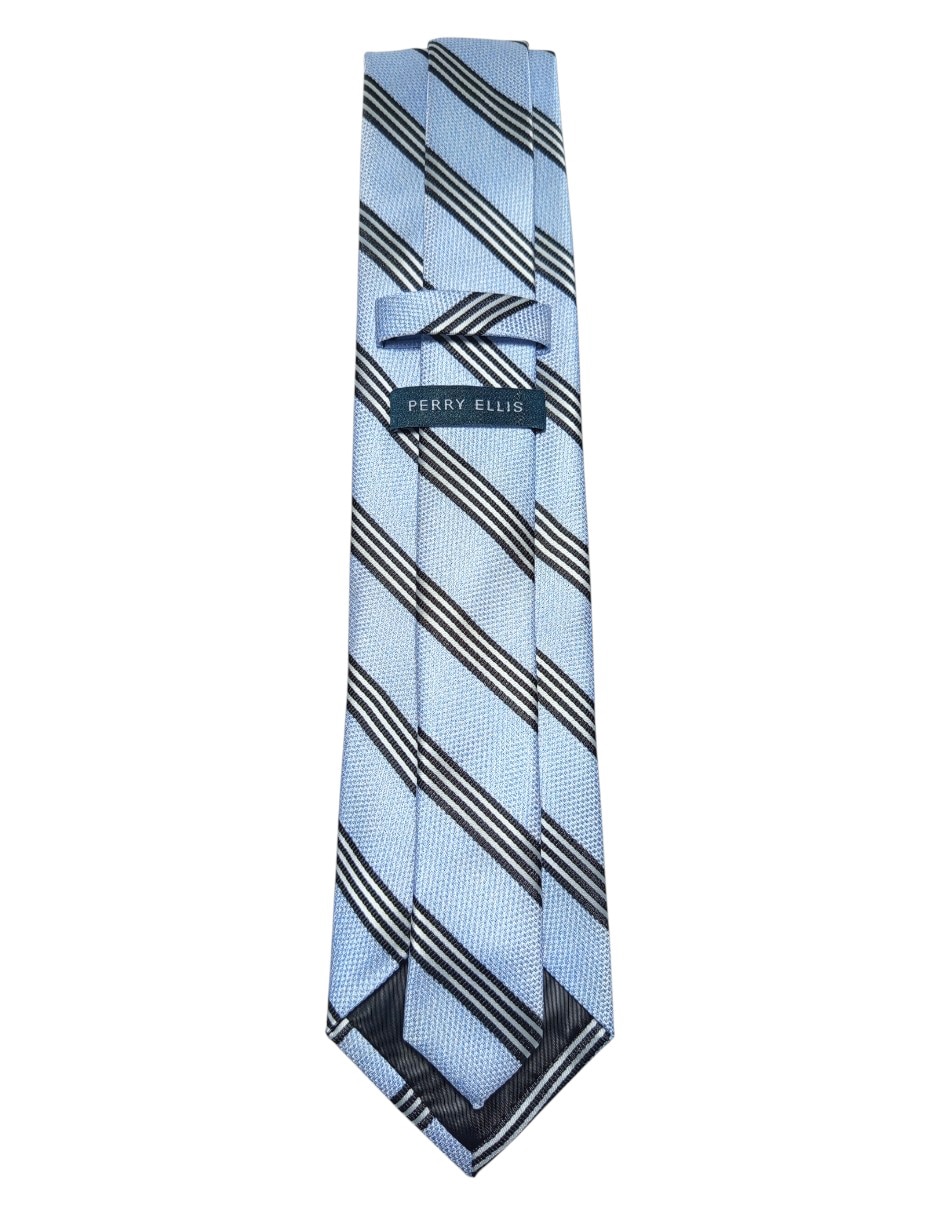 Corbata regular de seda estampado a rayas para hombre 3