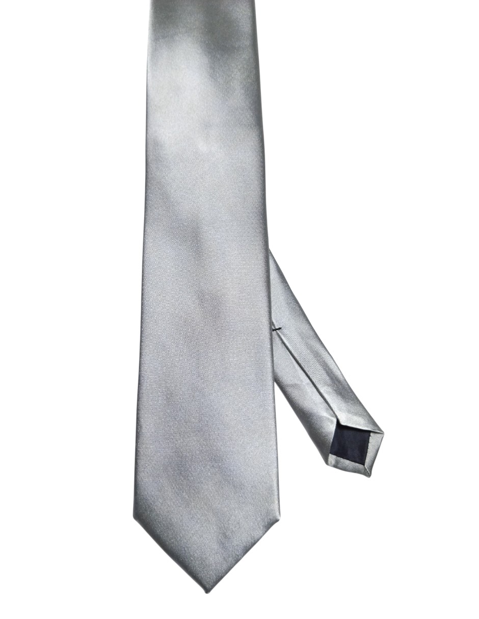 CORBATA PERRY ELLIS LISO REG, PLATEADO