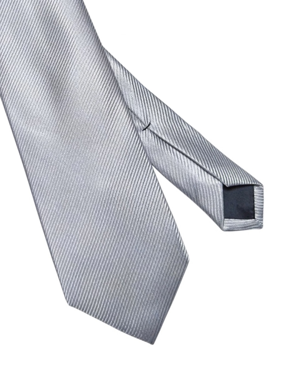 CORBATA PERRY ELLIS LISO REG, PLATEADO