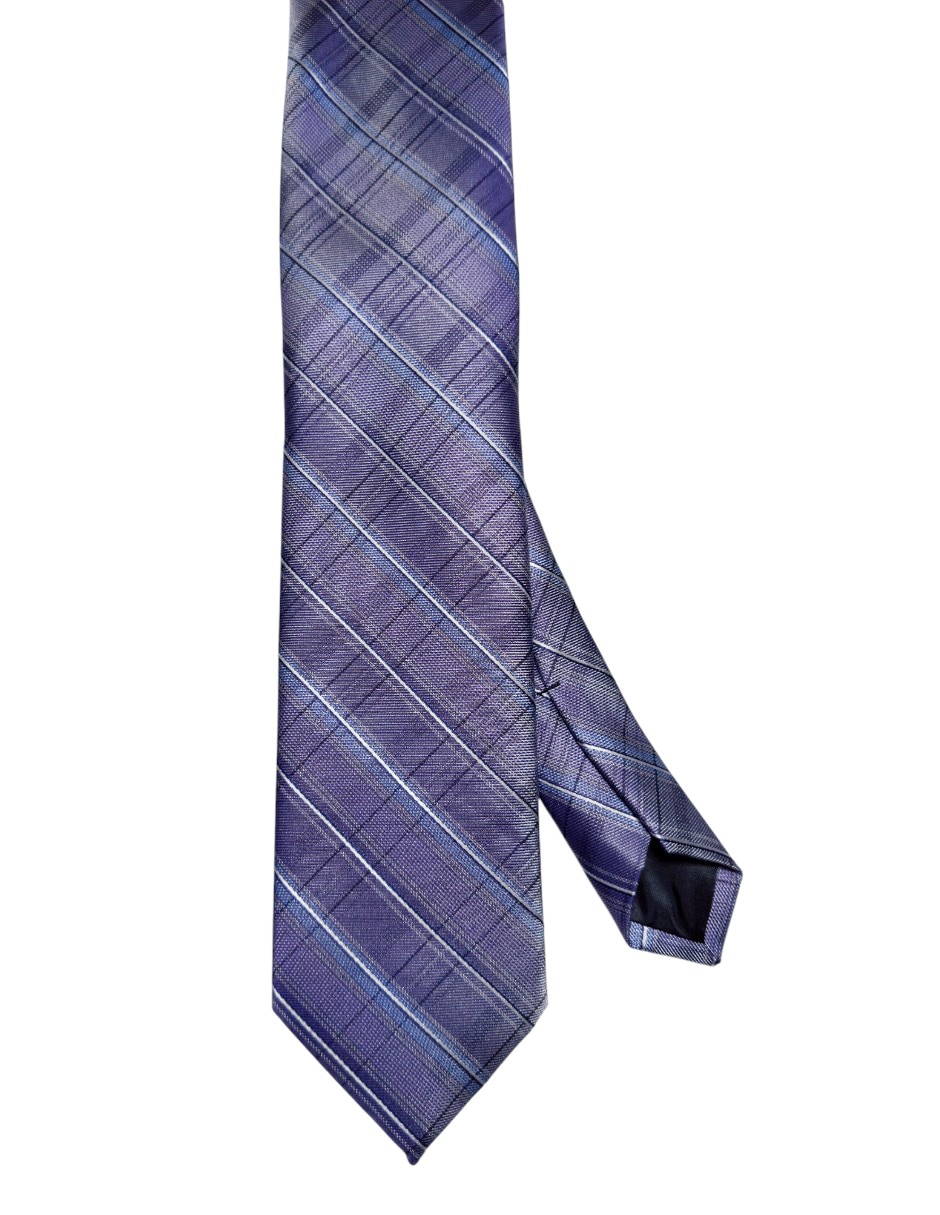 Corbata regular de seda estampado a rayas para hombre