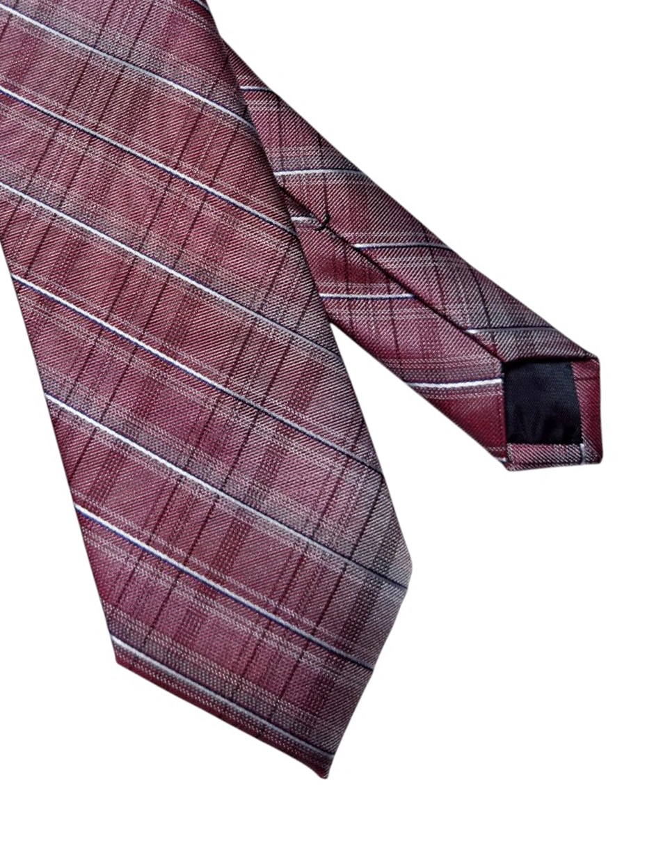 Corbata regular de seda estampado a rayas para hombre 2